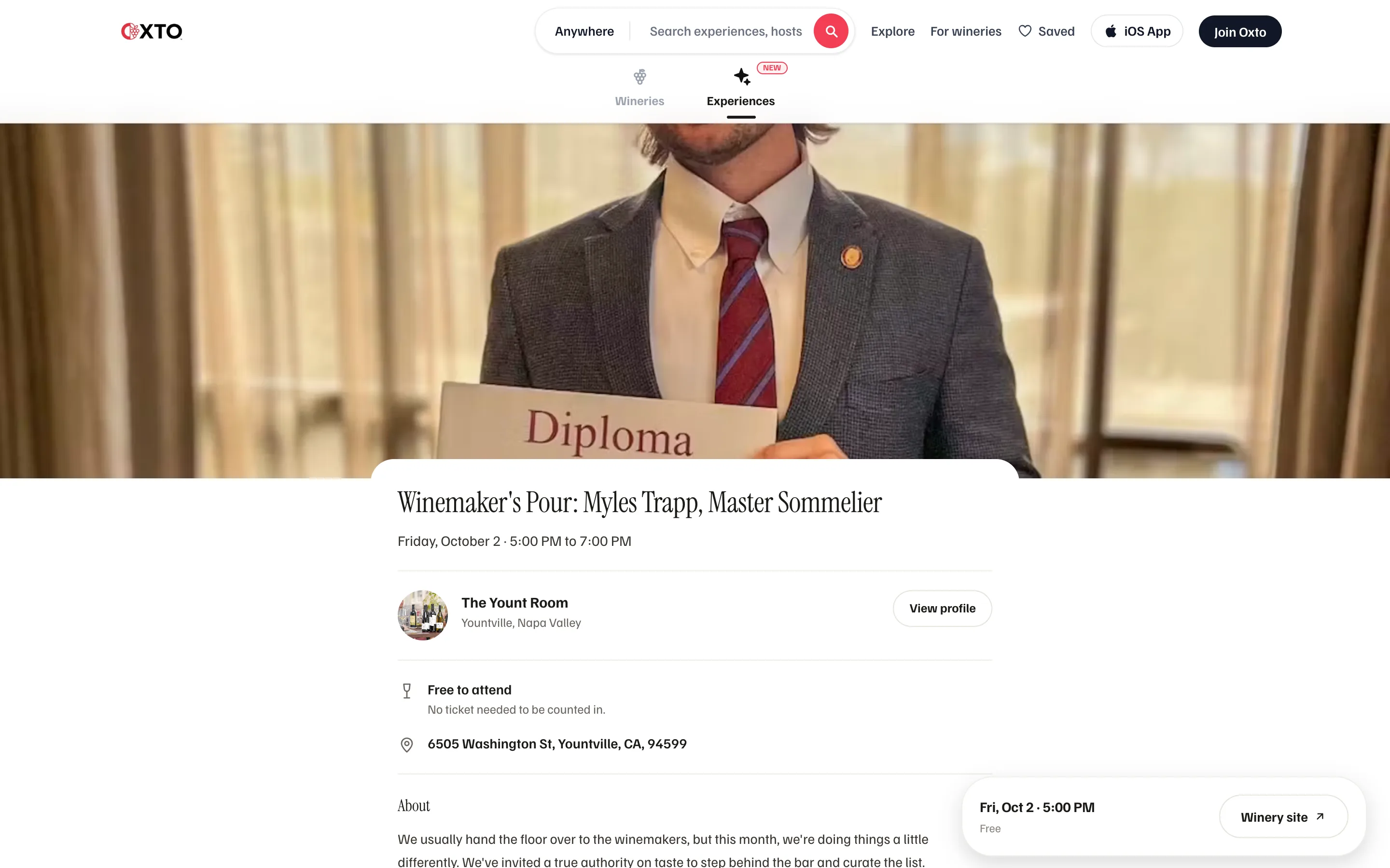 Event page