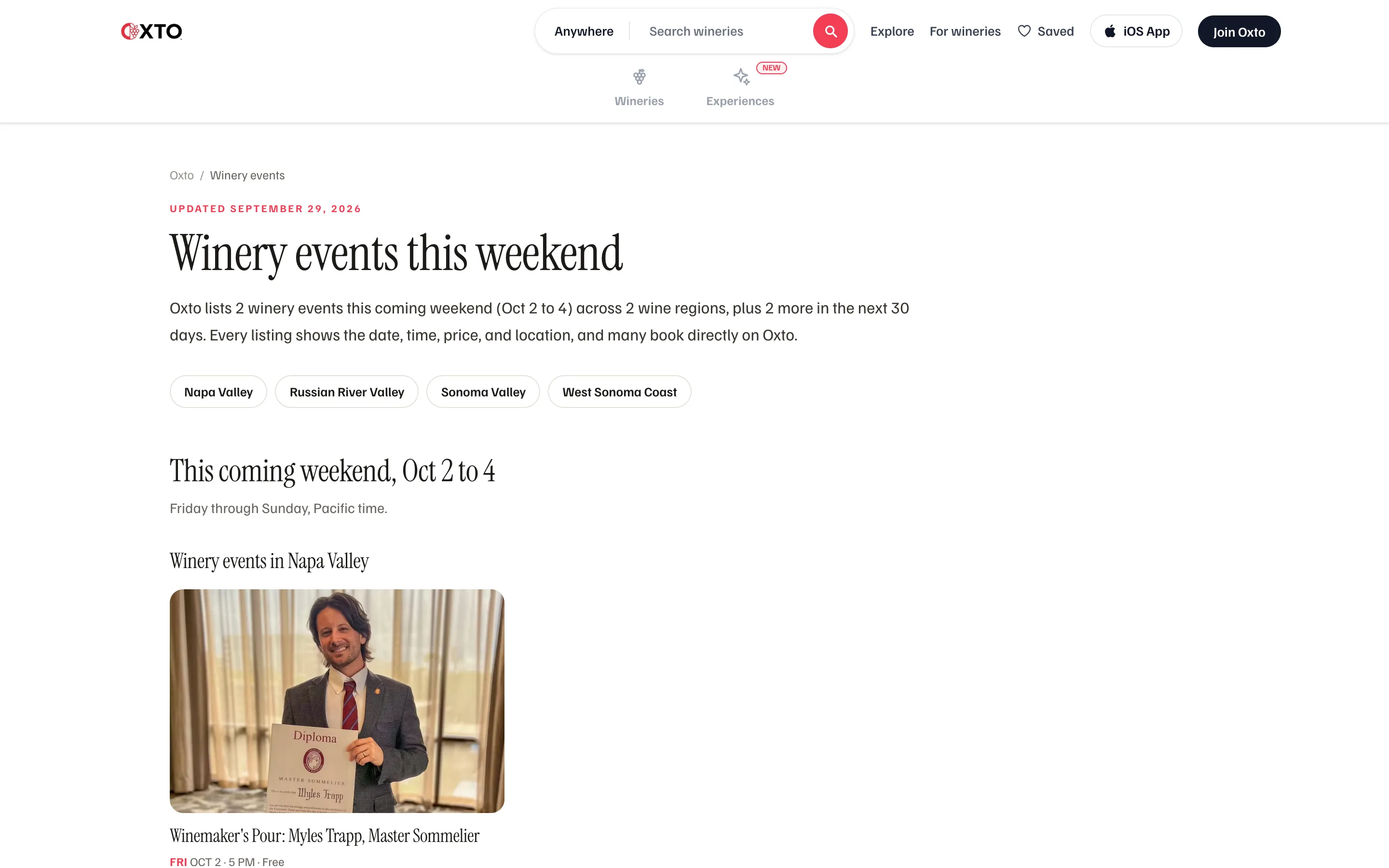 Winery events
