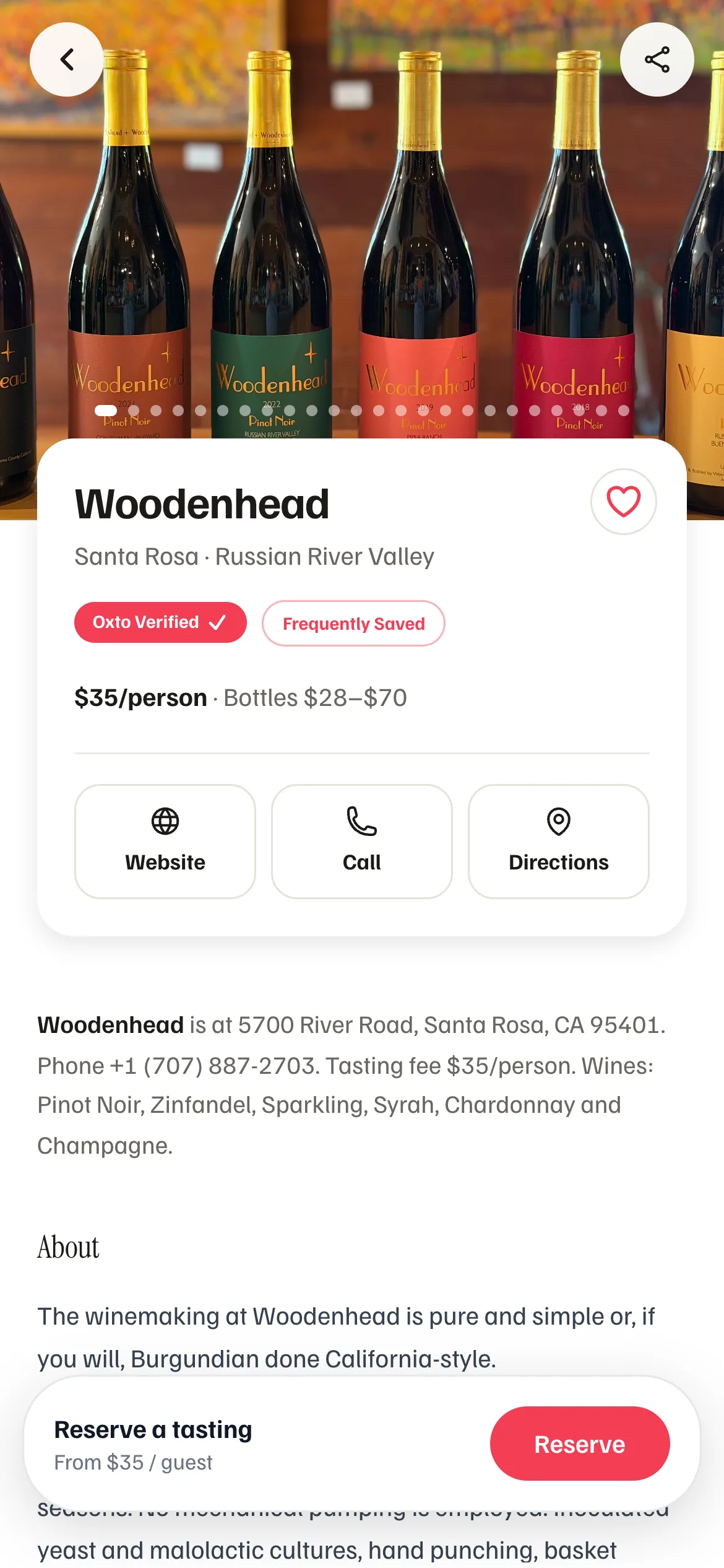 The Woodenhead profile on Oxto with the Oxto Verified badge